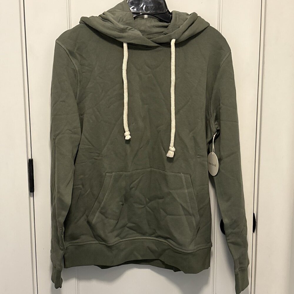 Pact Unisex Caper One For All Hoodie Size Small Green Fleece Lined